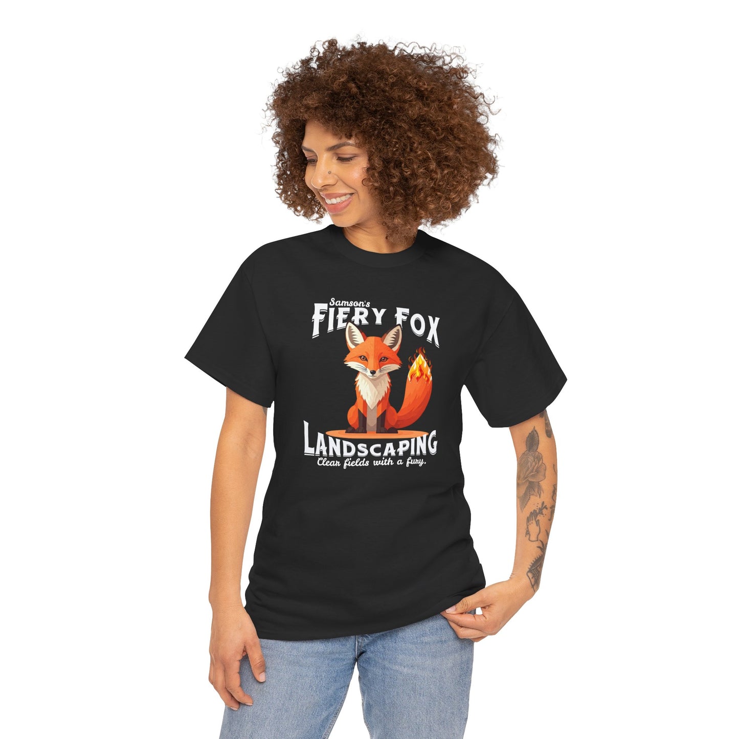 Fiery Fox Landscaping Unisex Heavy Cotton Tee - dark shades