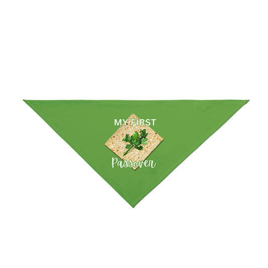 Pet Bandana — "My First Passover" Matzah Design, Pesach Unleavened Bread Dog & Cat Bandana