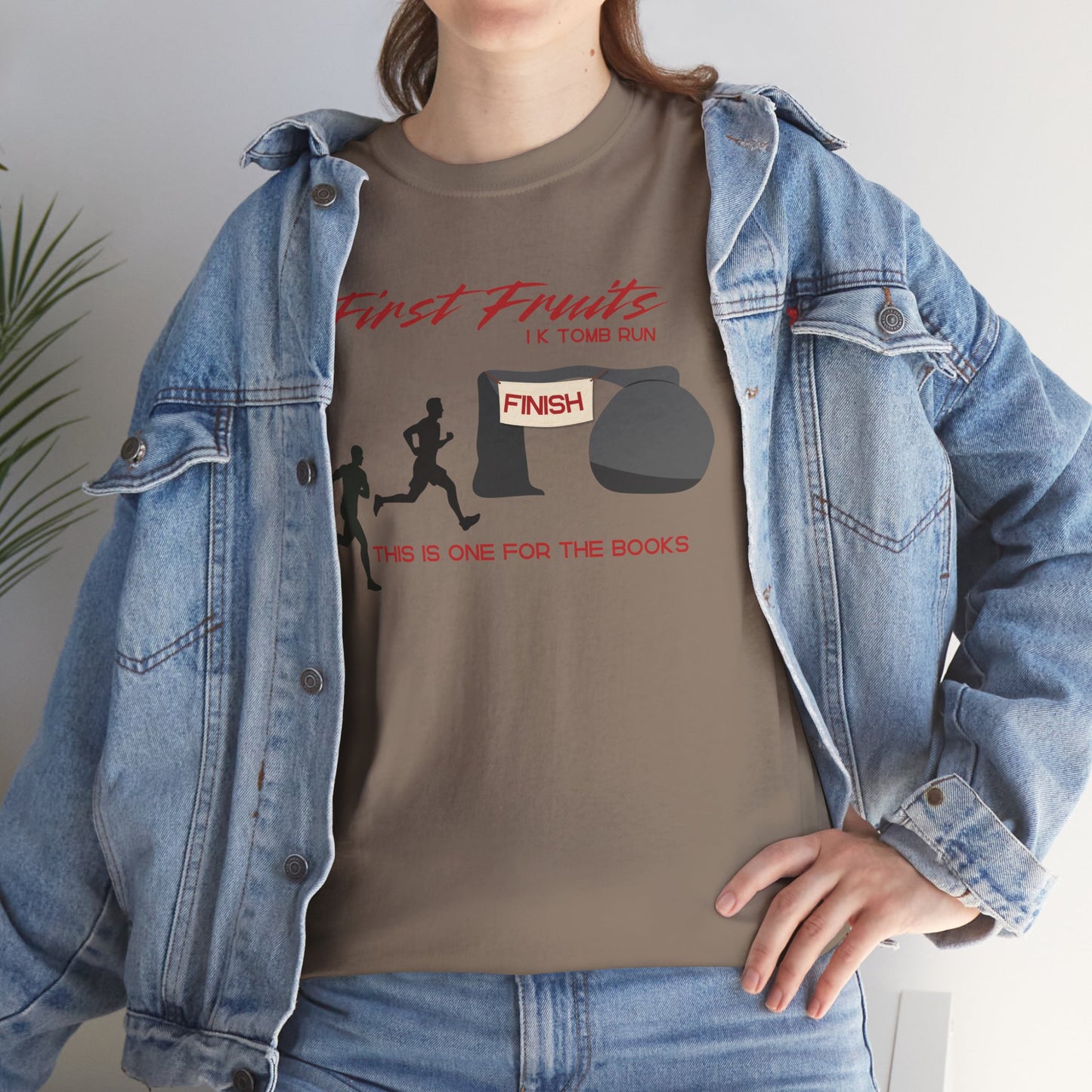 First Fruits 1k Tomb Run Unisex Tee - Funny Biblical Design