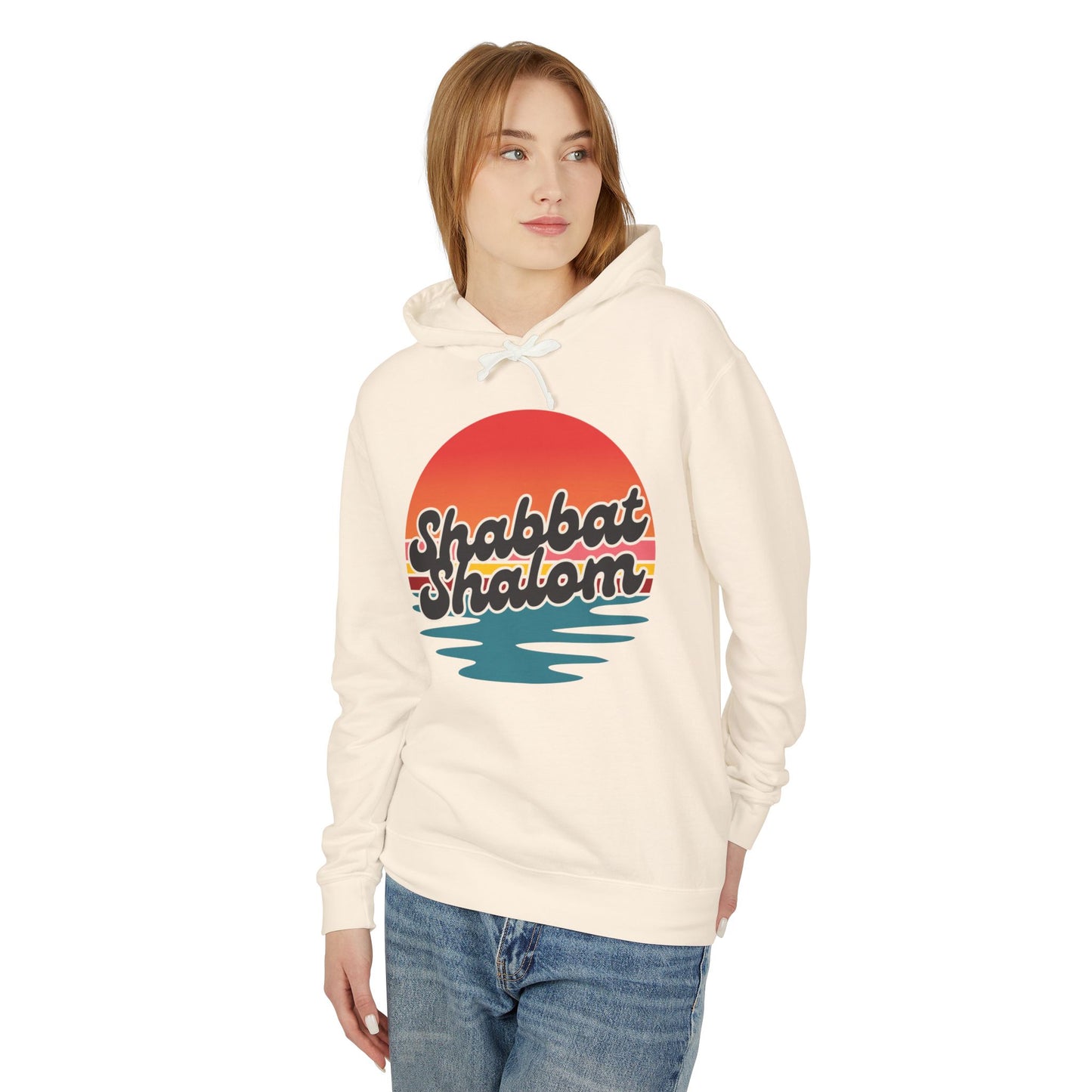 Shabbat Shalom Hoodie, Lightweight Hooded Sweatshirt, Unisex Spiritual Apparel, Torah Life, Cozy Shabbat Wear