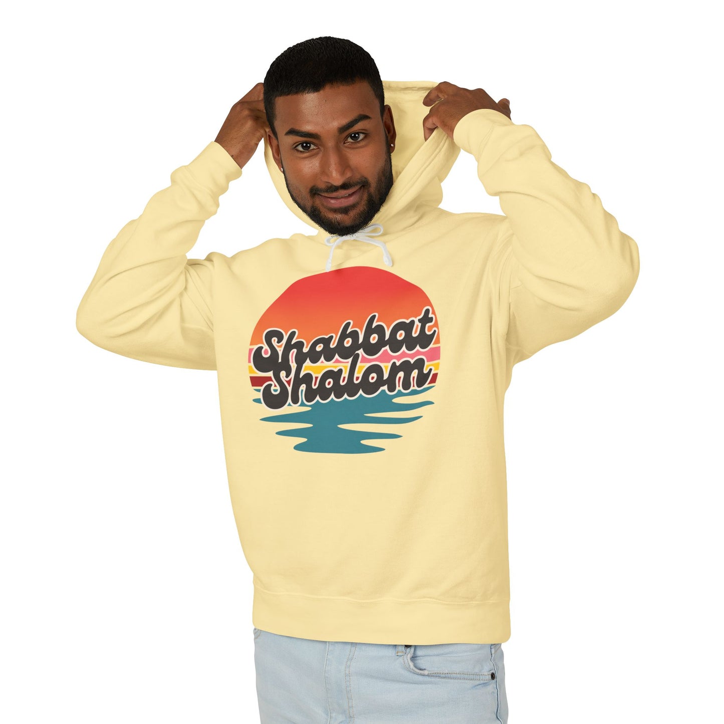 Shabbat Shalom Hoodie, Lightweight Hooded Sweatshirt, Unisex Spiritual Apparel, Torah Life, Cozy Shabbat Wear