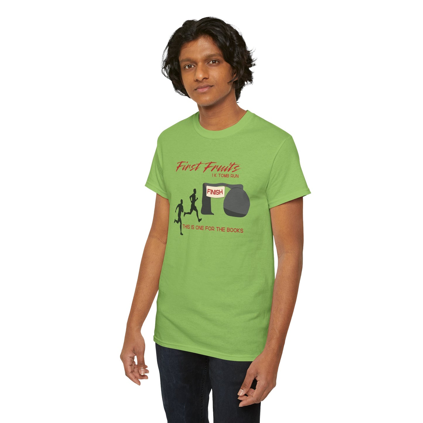 First Fruits 1k Tomb Run Unisex Tee - Funny Biblical Design