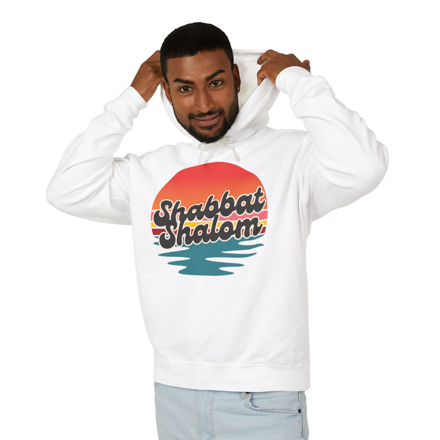 Shabbat Shalom Hoodie, Lightweight Hooded Sweatshirt, Unisex Spiritual Apparel, Torah Life, Cozy Shabbat Wear