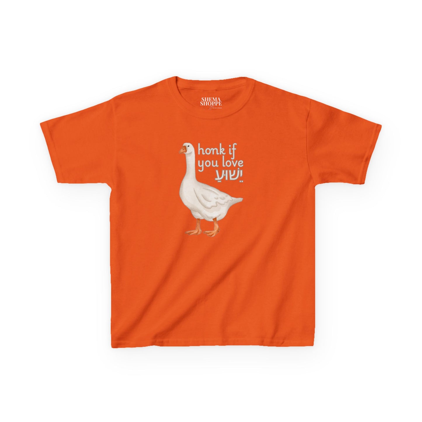 Kids Tee Honk if you Love Yeshua - Goose Print