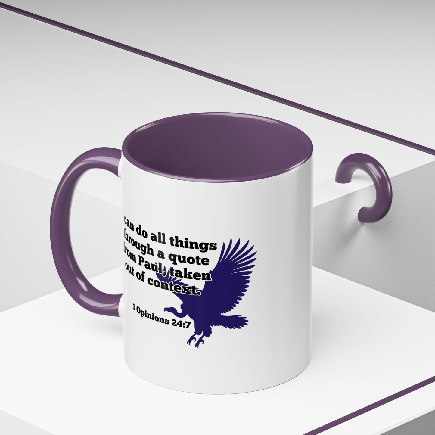 "I can do all things through a quote from Paul, taken out of context" Inspirational Coffee Mug with Vulture Accent (11/15oz)