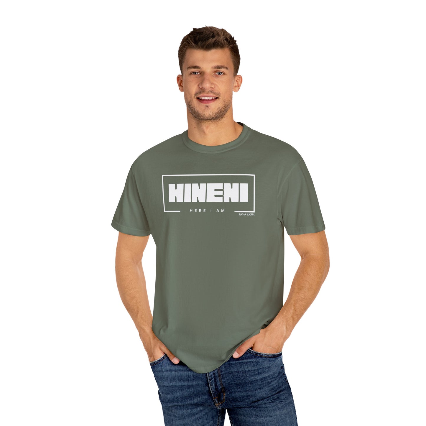 Hineni Hebrew Unisex T-Shirt - Here I am Comfort Color Cotton Shirt