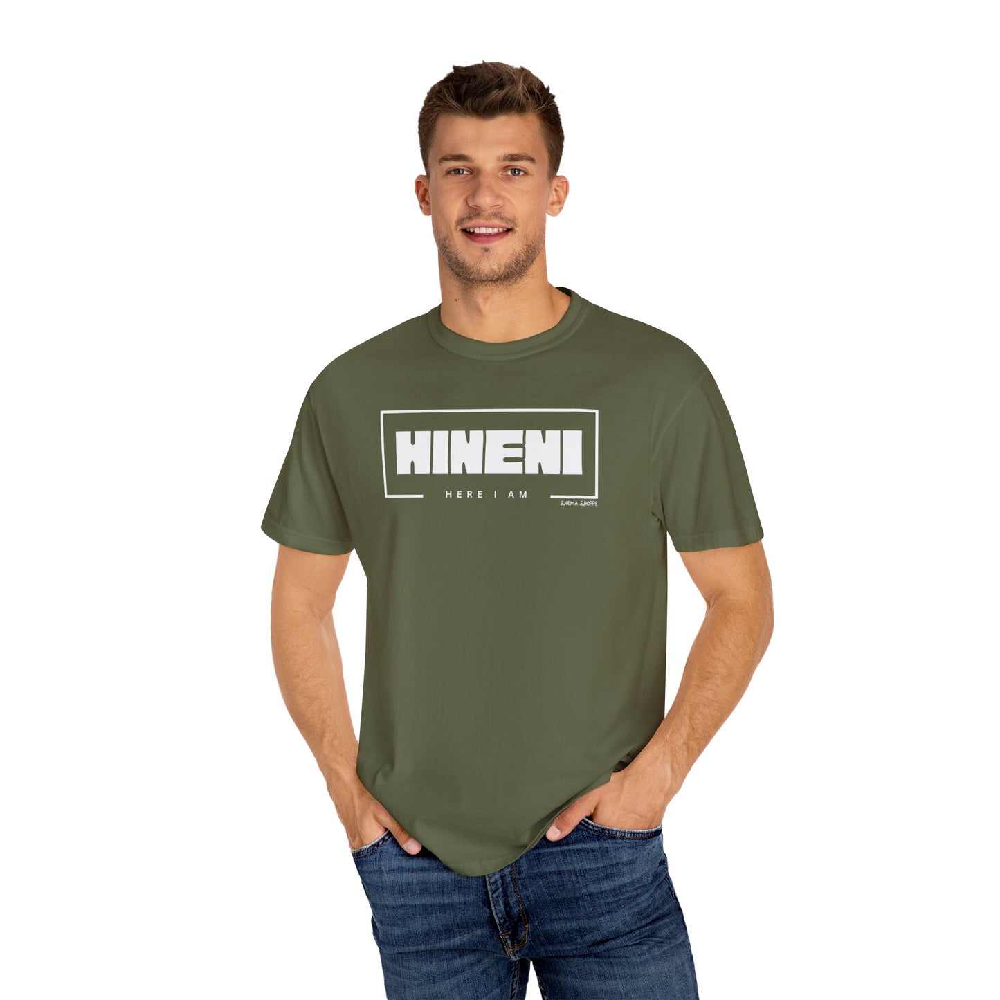 Hineni Hebrew Unisex T-Shirt - Here I am Comfort Color Cotton Shirt