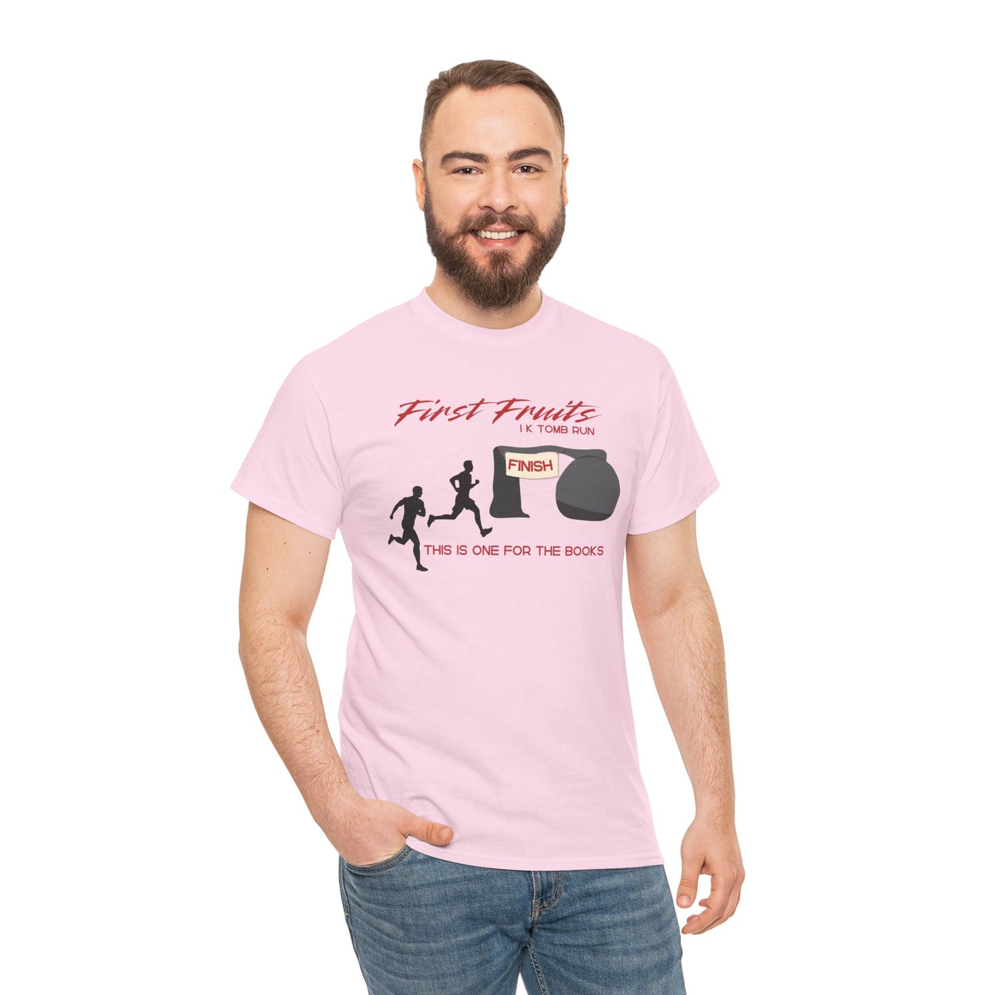 First Fruits 1k Tomb Run Unisex Tee - Funny Biblical Design