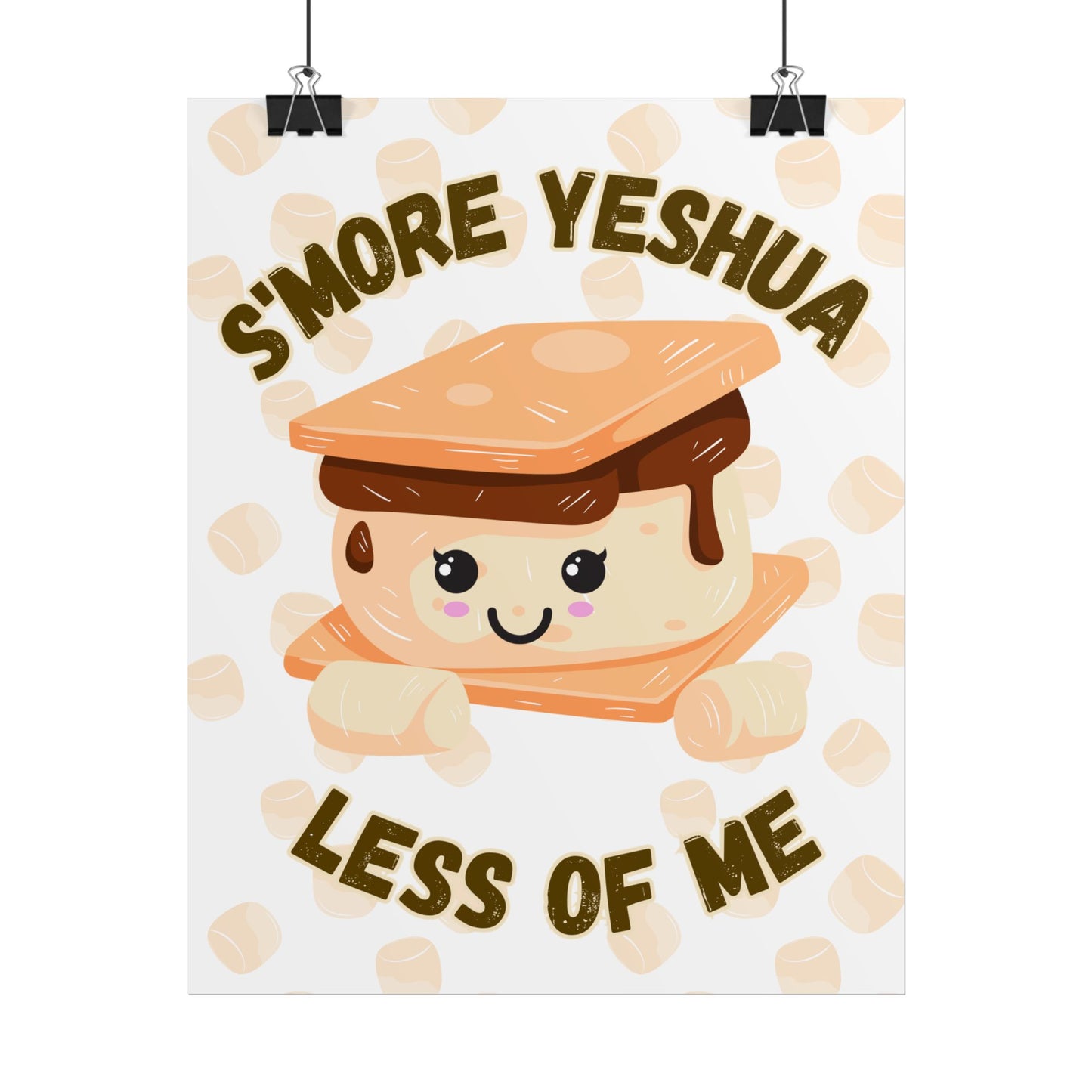 Cute S'more Yeshua Rolled Poster, Whimsical Wall Art, Sweet Kitchen Decor, Playful Gift Idea, Kids Room Wall Art