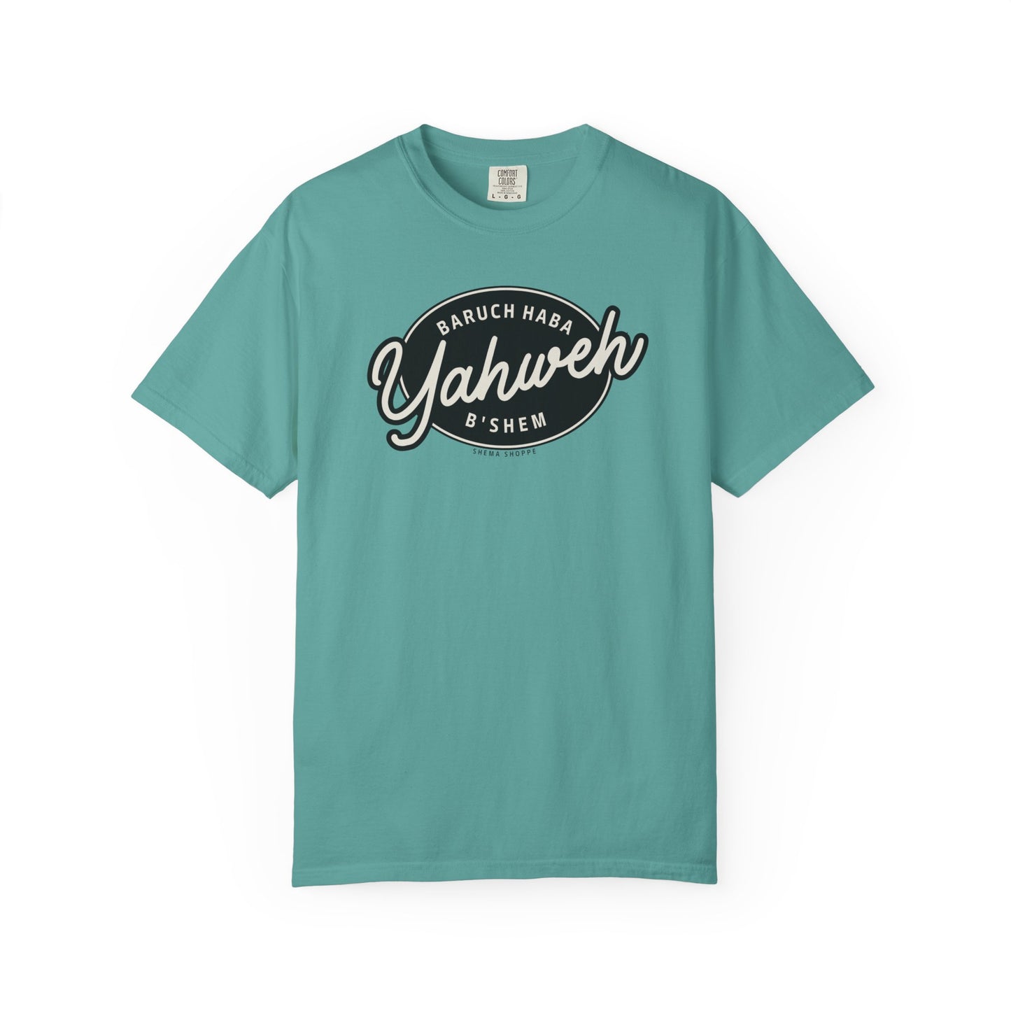 Cotton Tee Baruch Haba B'Shem Yahweh Unisex Garment-Dyed T-shirt