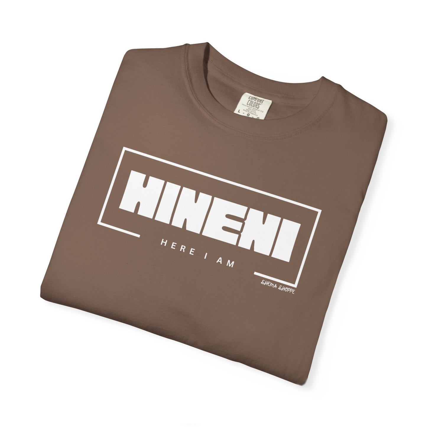Hineni Hebrew Unisex T-Shirt - Here I am Comfort Color Cotton Shirt