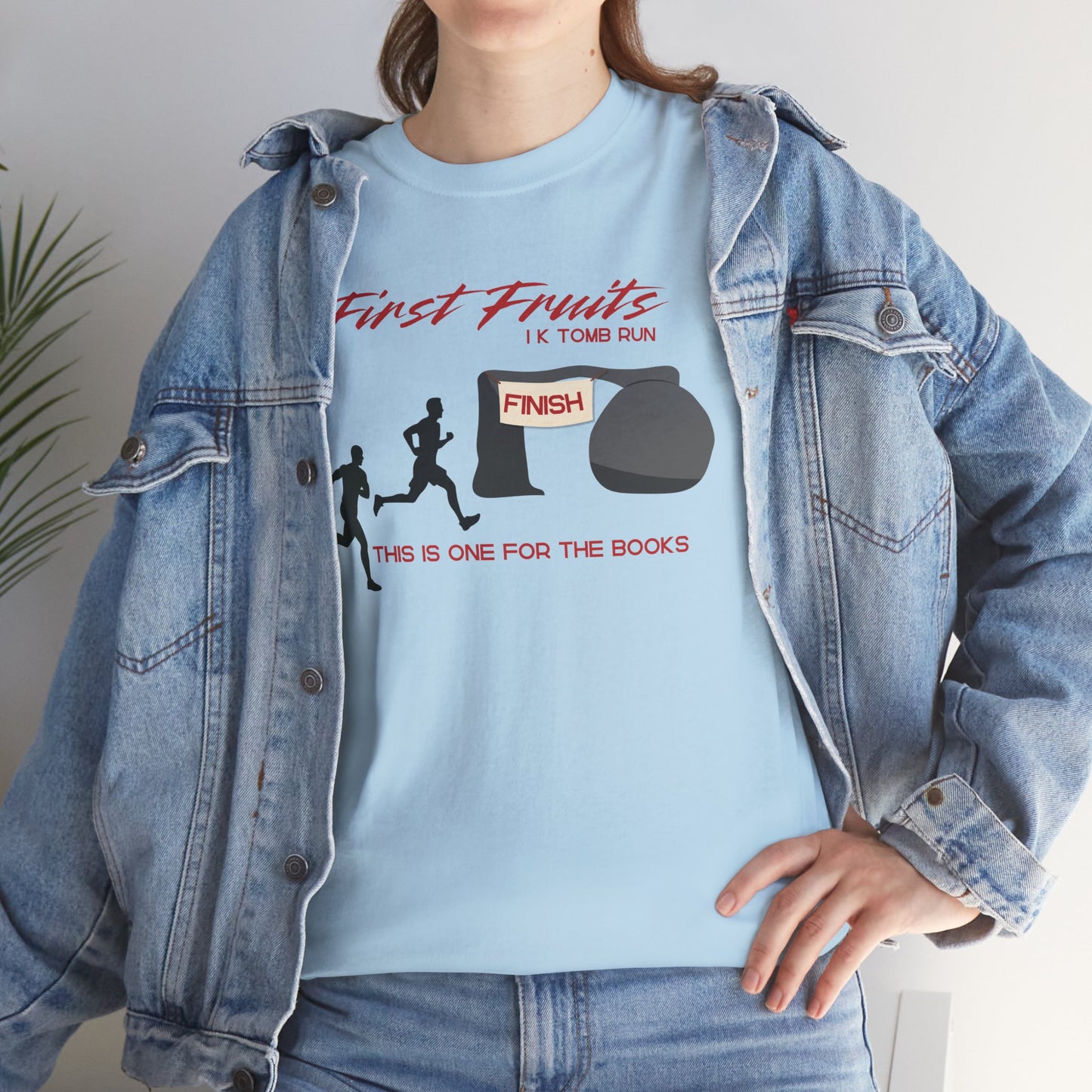 First Fruits 1k Tomb Run Unisex Tee - Funny Biblical Design