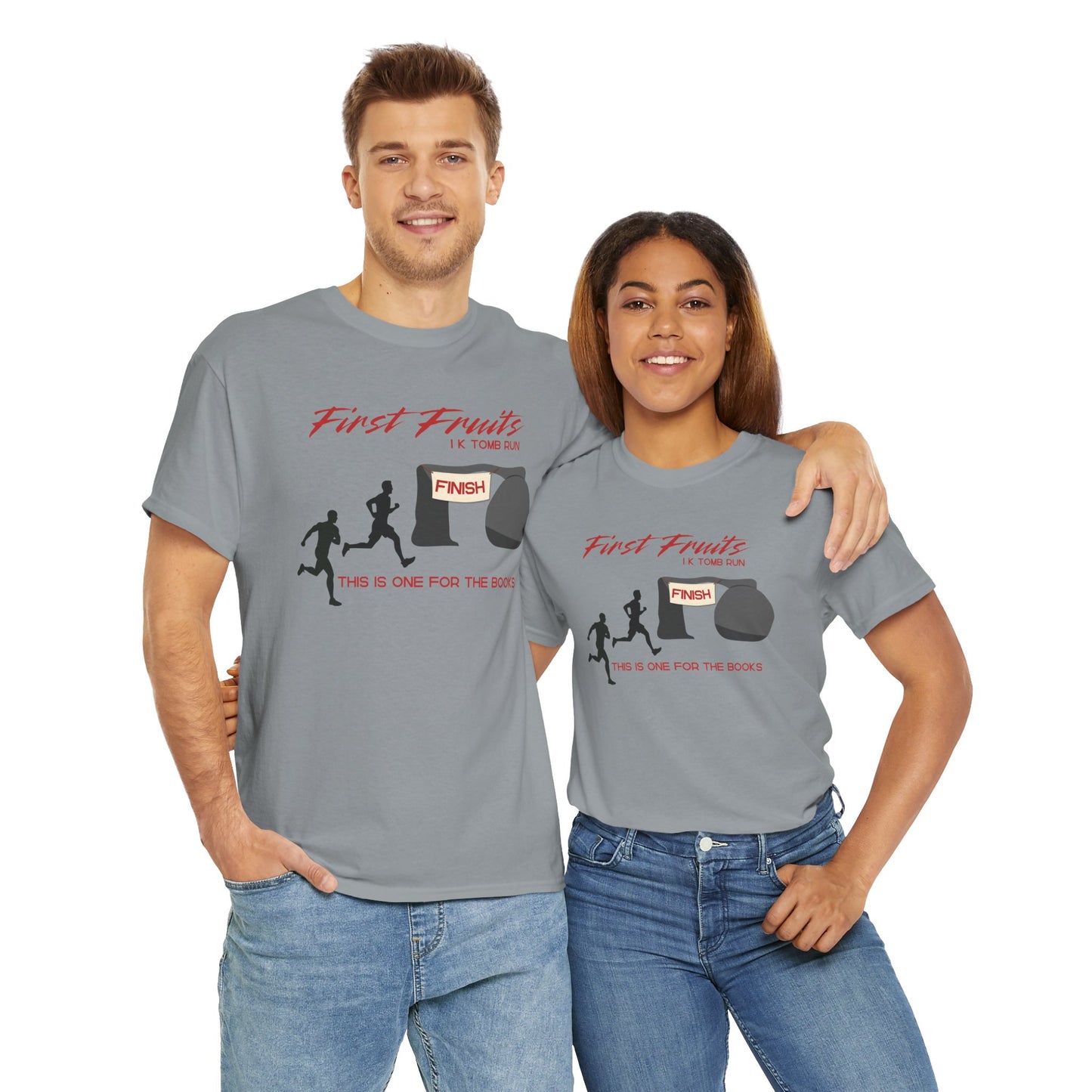 First Fruits 1k Tomb Run Unisex Tee - Funny Biblical Design