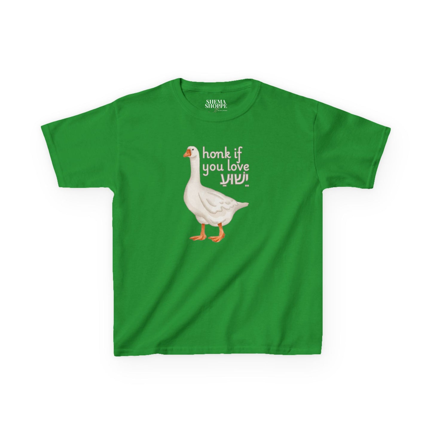 Kids Tee Honk if you Love Yeshua - Goose Print