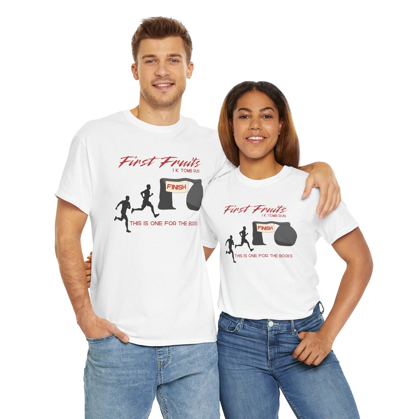 First Fruits 1k Tomb Run Unisex Tee - Funny Biblical Design