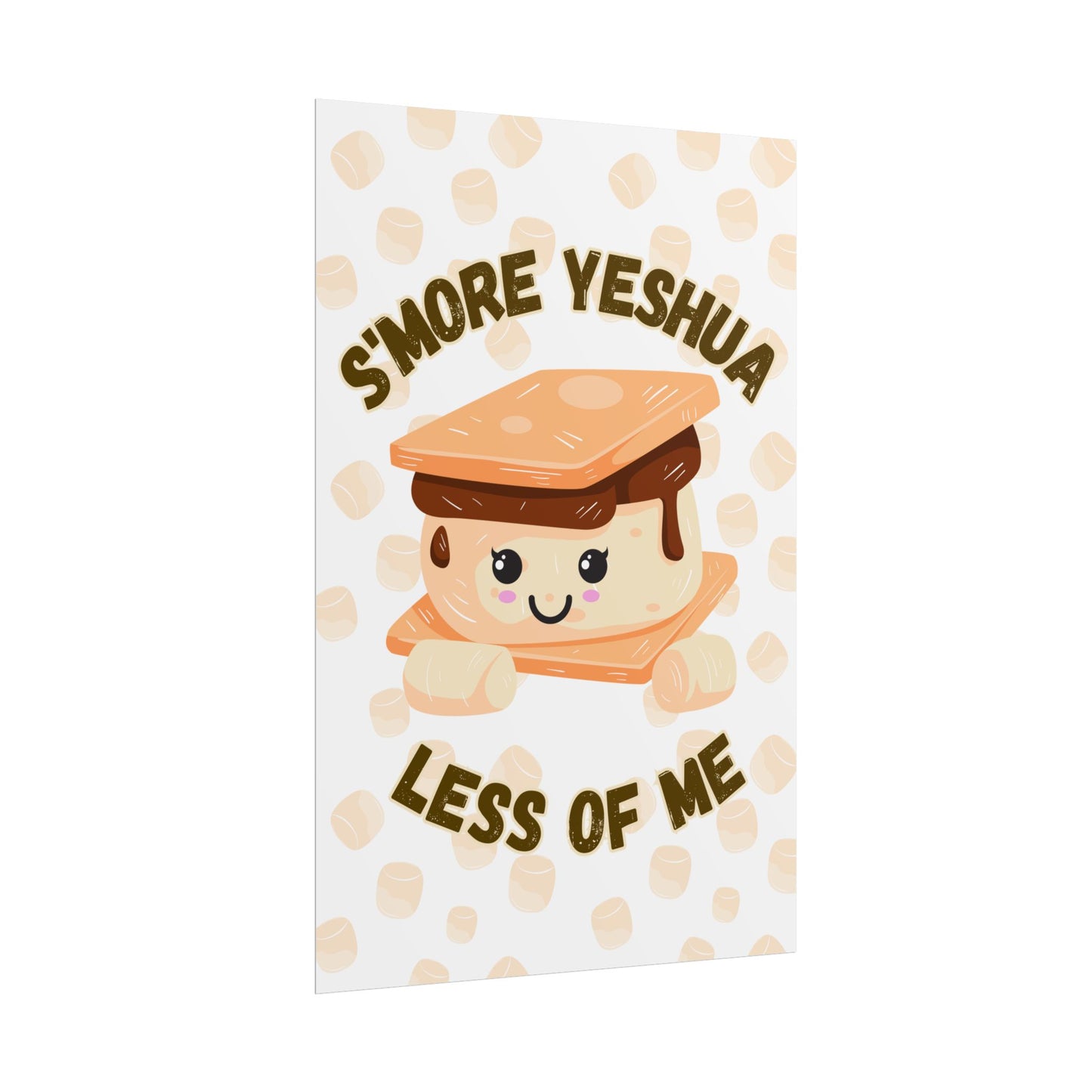 Cute S'more Yeshua Rolled Poster, Whimsical Wall Art, Sweet Kitchen Decor, Playful Gift Idea, Kids Room Wall Art
