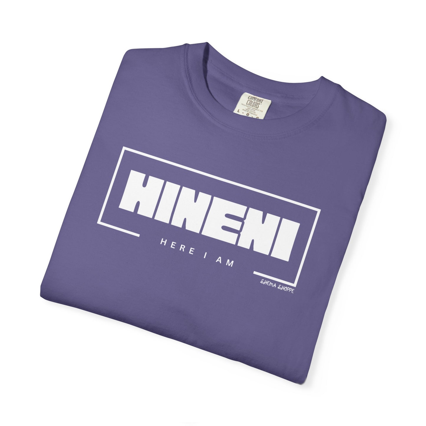 Hineni Hebrew Unisex T-Shirt - Here I am Comfort Color Cotton Shirt