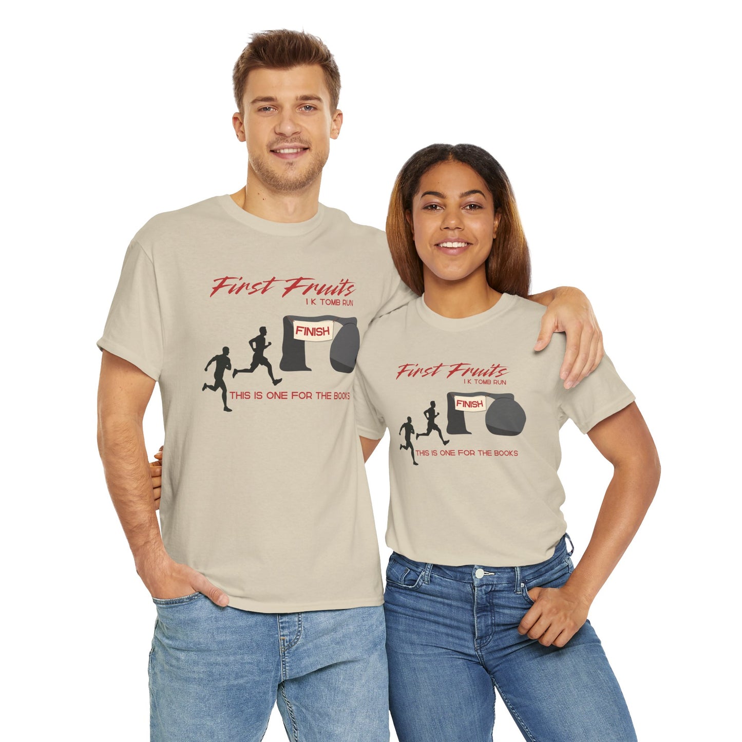 First Fruits 1k Tomb Run Unisex Tee - Funny Biblical Design