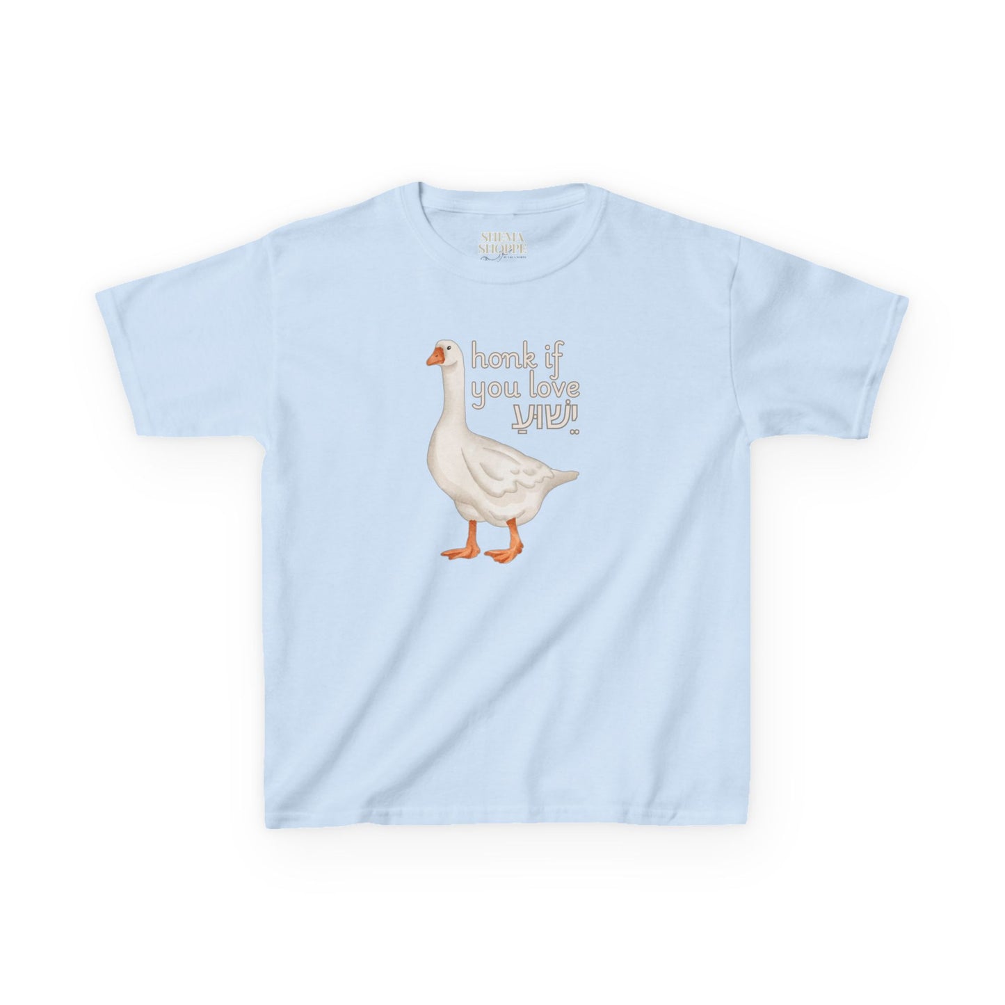 Kids Tee Honk if you Love Yeshua - Goose Print