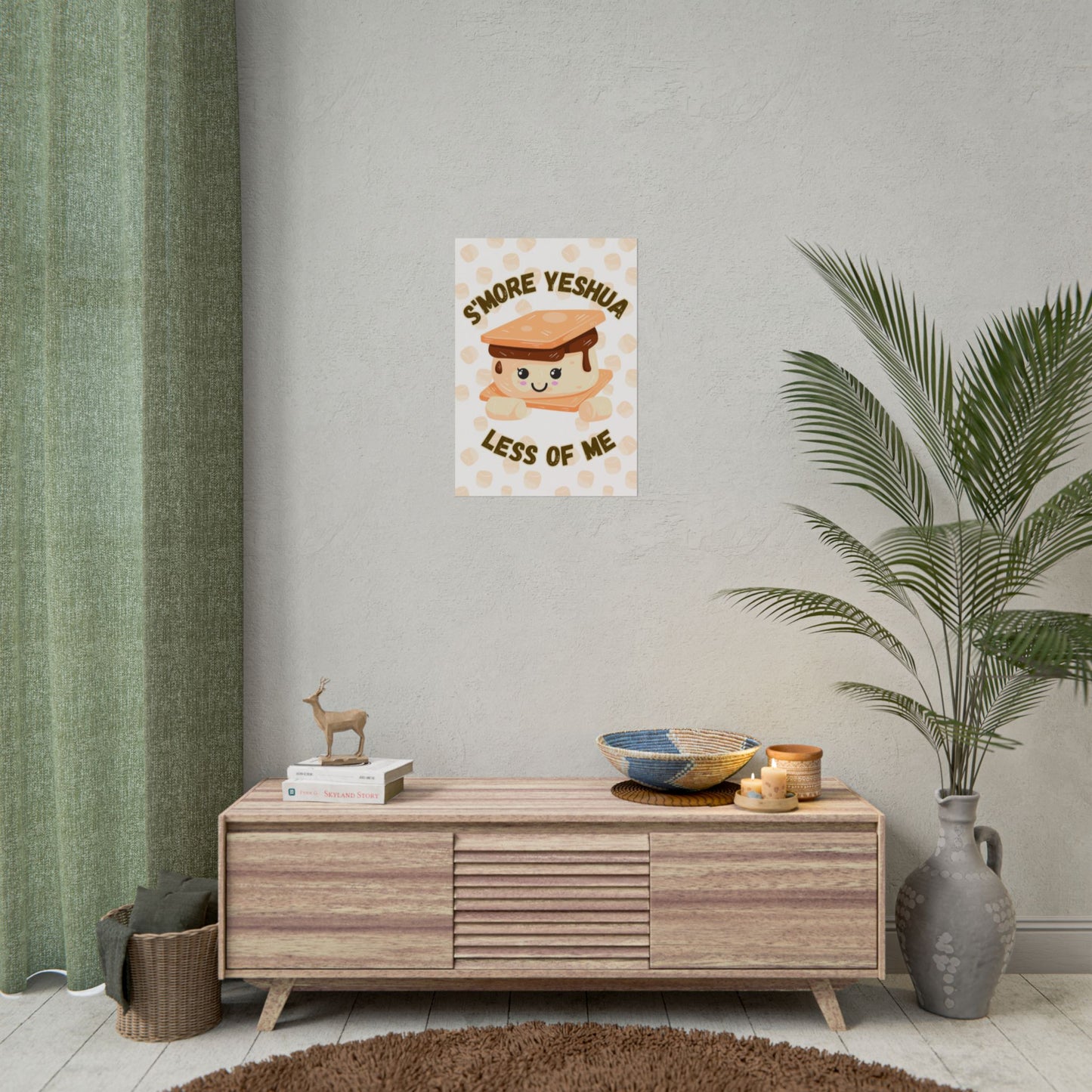 Cute S'more Yeshua Rolled Poster, Whimsical Wall Art, Sweet Kitchen Decor, Playful Gift Idea, Kids Room Wall Art