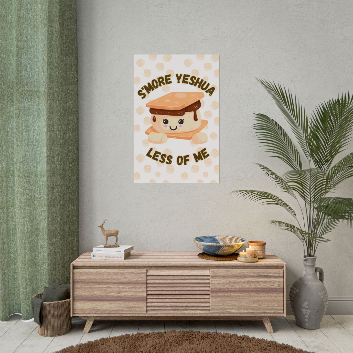 Cute S'more Yeshua Rolled Poster, Whimsical Wall Art, Sweet Kitchen Decor, Playful Gift Idea, Kids Room Wall Art