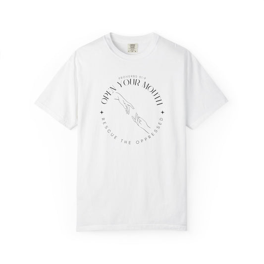 Proverbs 31:9 Unisex T-shirt - Speak Up Against Human Trafficking - 100% Cotton
