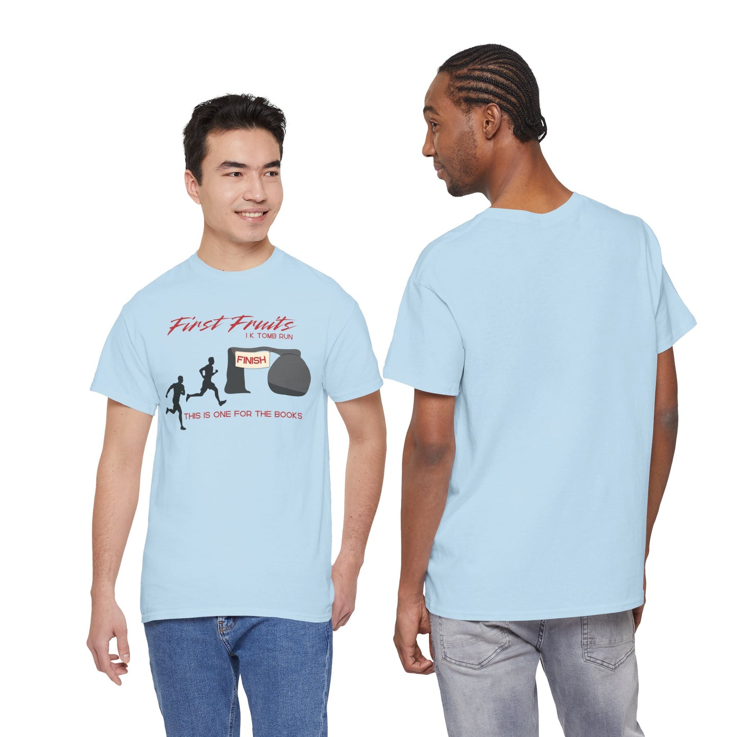 First Fruits 1k Tomb Run Unisex Tee - Funny Biblical Design