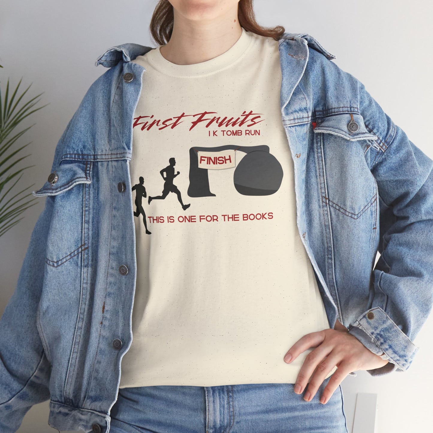 First Fruits 1k Tomb Run Unisex Tee - Funny Biblical Design