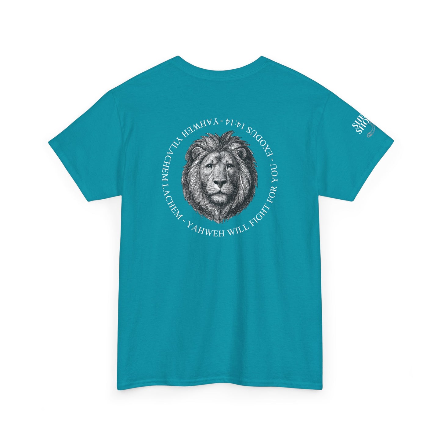 Hebrew Lion Tee — "Yahweh Yilachem Lachem" Inspirational Scripture Shirt Exodus 14:14