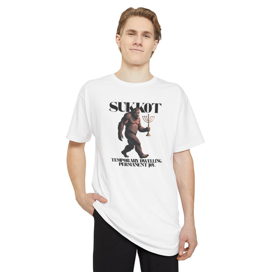 Bigfoot Sukkot Urban Tee, Long Body T-Shirt, Unisex Graphic Tee, Biblical Fall Feast Tall Size