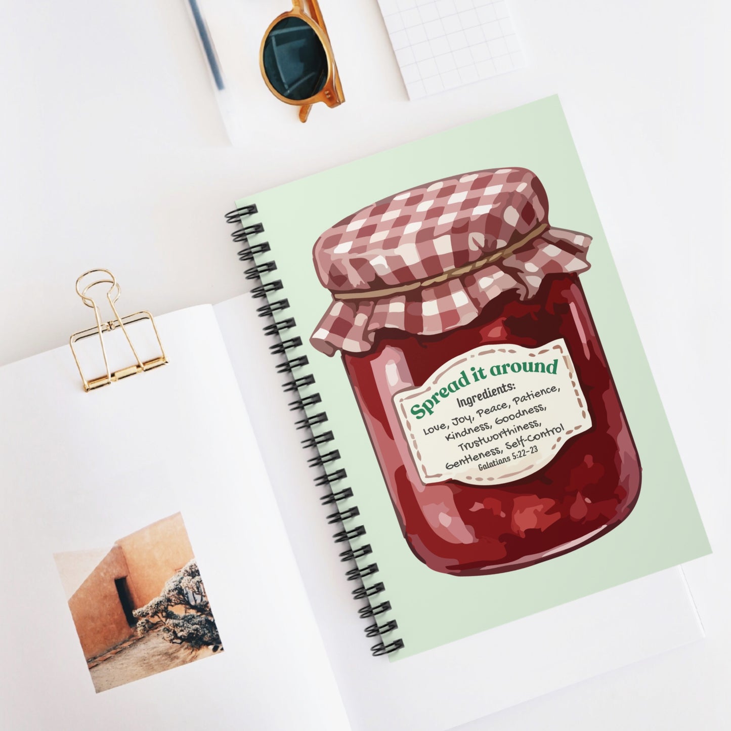 Jam Jar Notebook — "Spread It Around" Ruled Spiral Notebook (Inspirational Recipe Label)