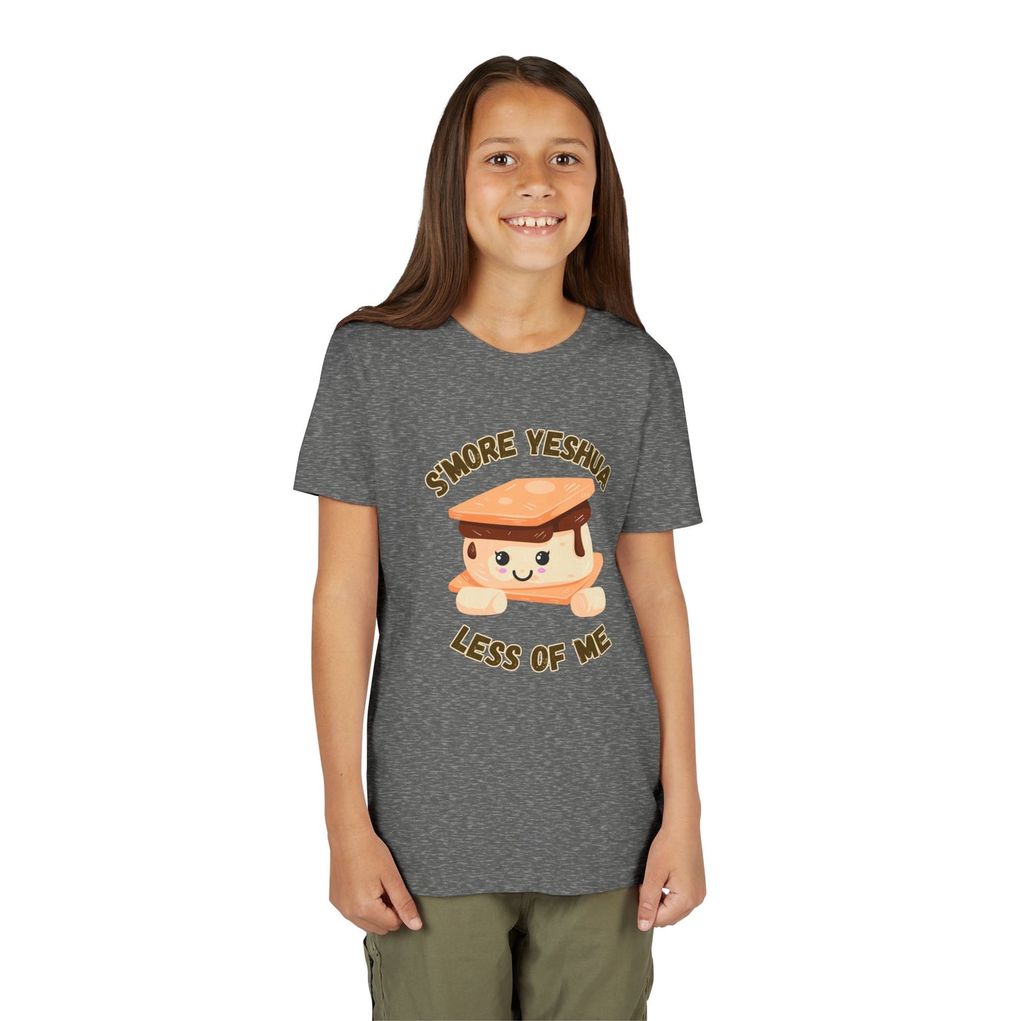 Youth T-Shirt - More Yeshua, Less of Me Shirt Cute S'mores for Sukkot