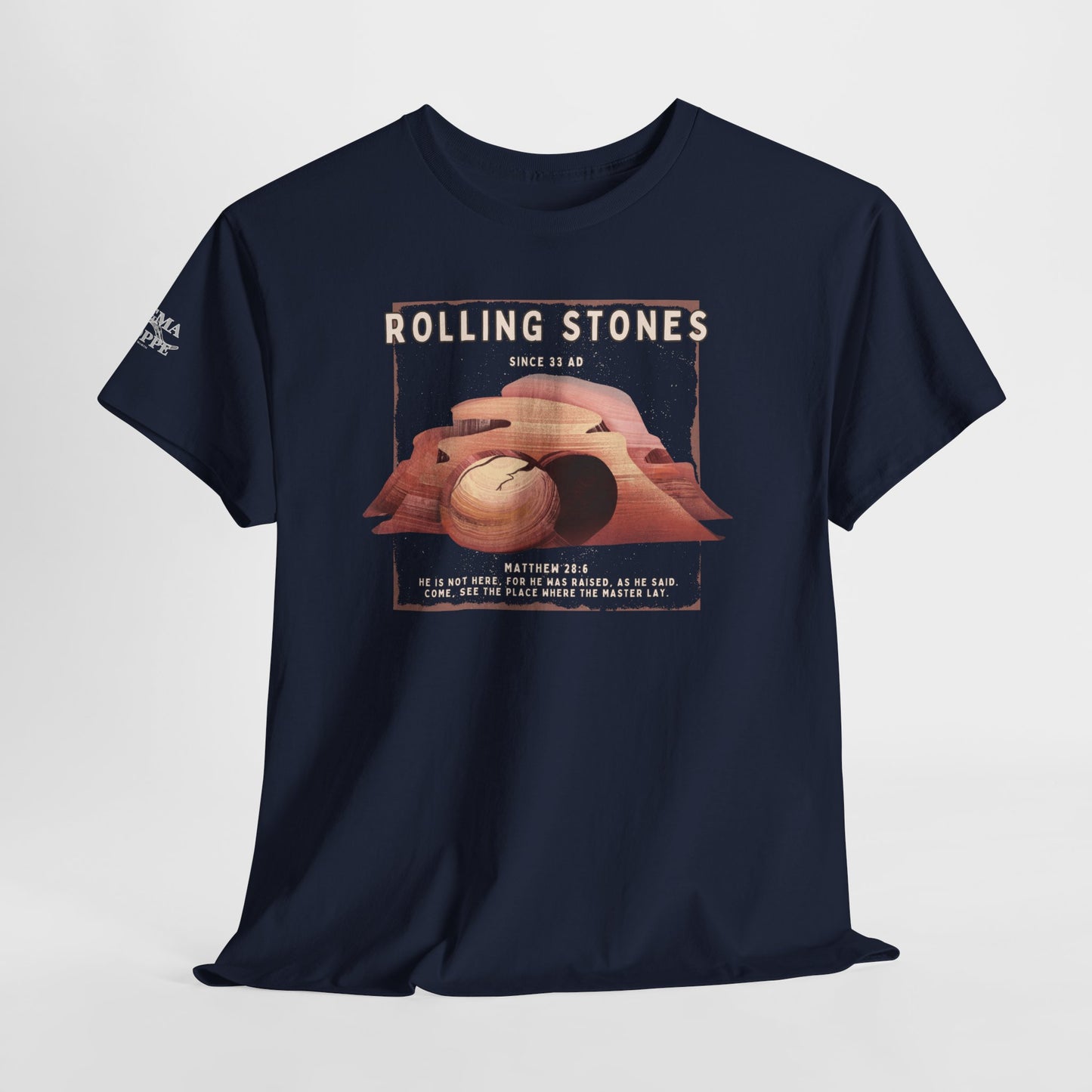 Rolling Stones Since 33 AD Biblical Graphic Tee — "Hebrew Hahas" Vintage Faith Shirt