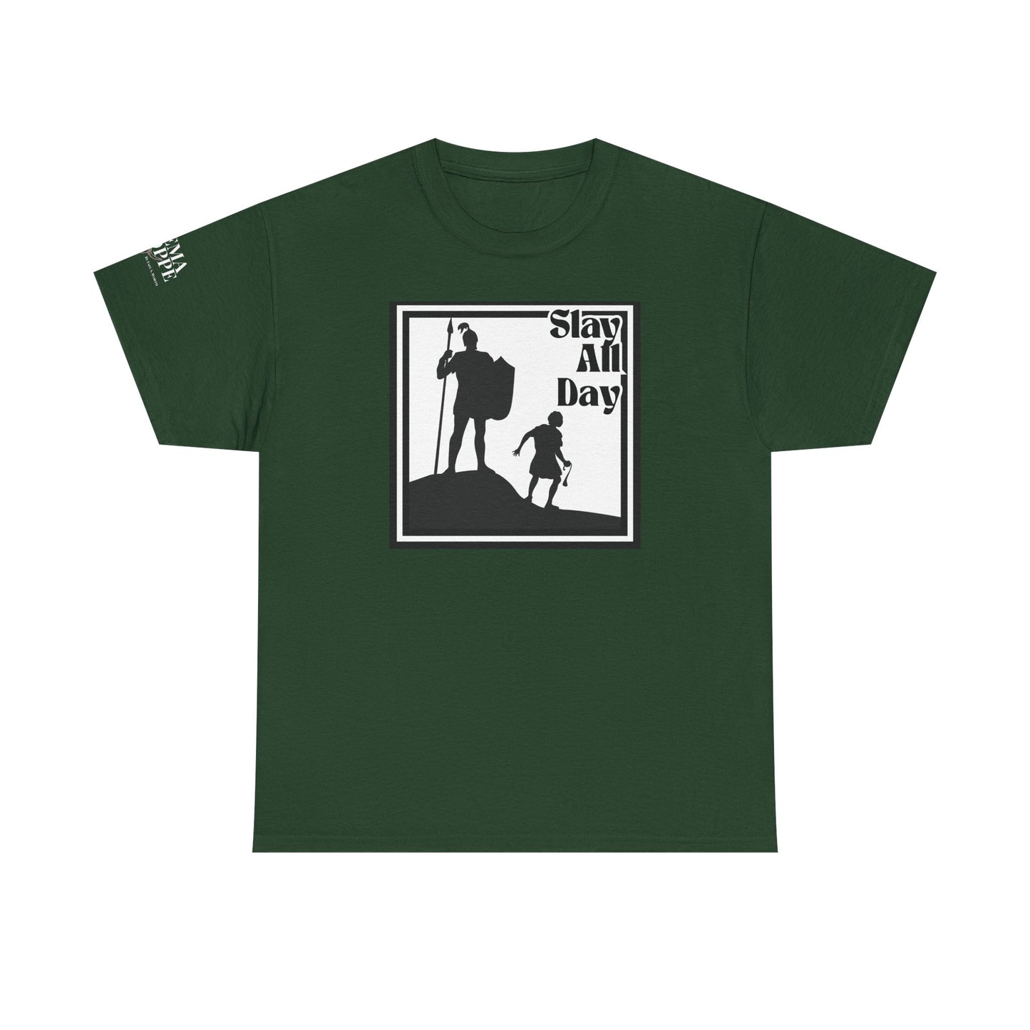 Slay All Day David and Goliath Unisex Heavy Cotton T-Shirt Biblical Humor Tee