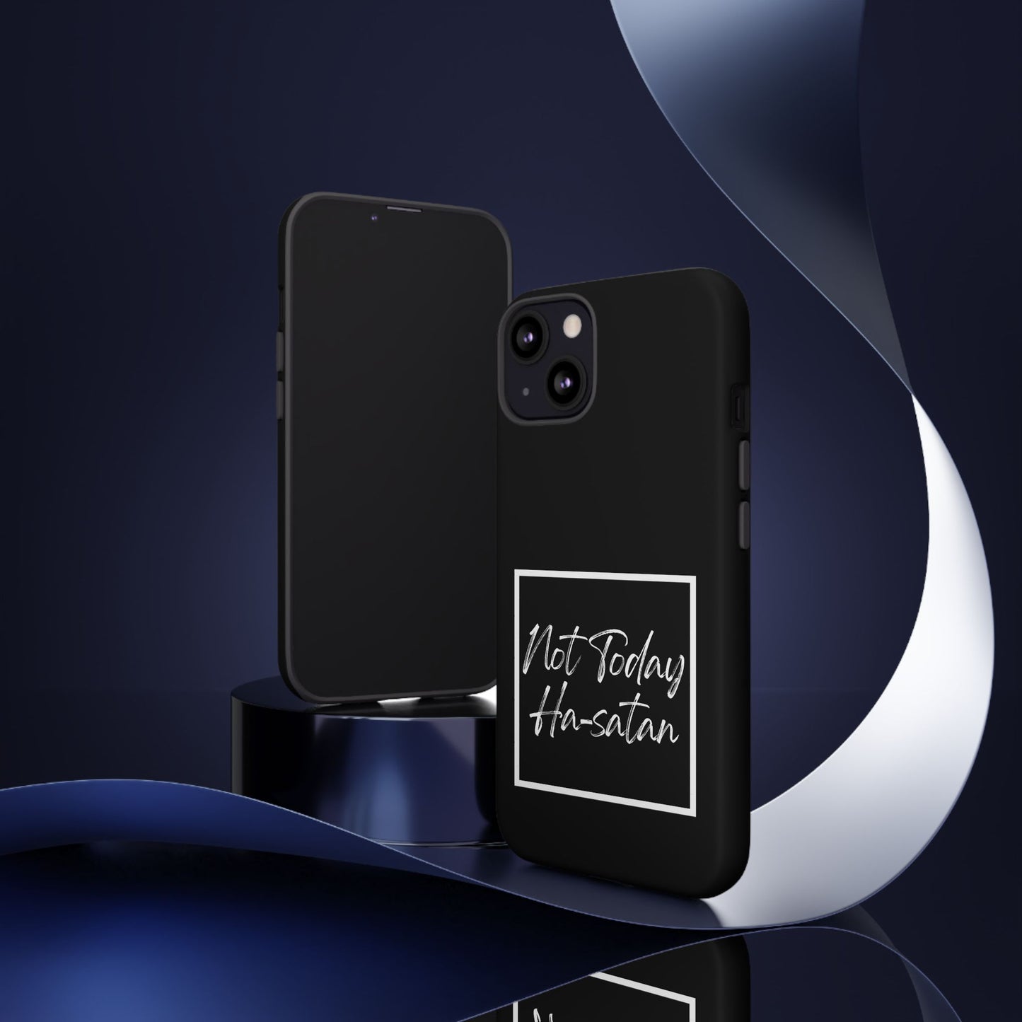 Phone Case- “Not Today Ha-satan” Black Tough Protective Cover Hebrew Humor