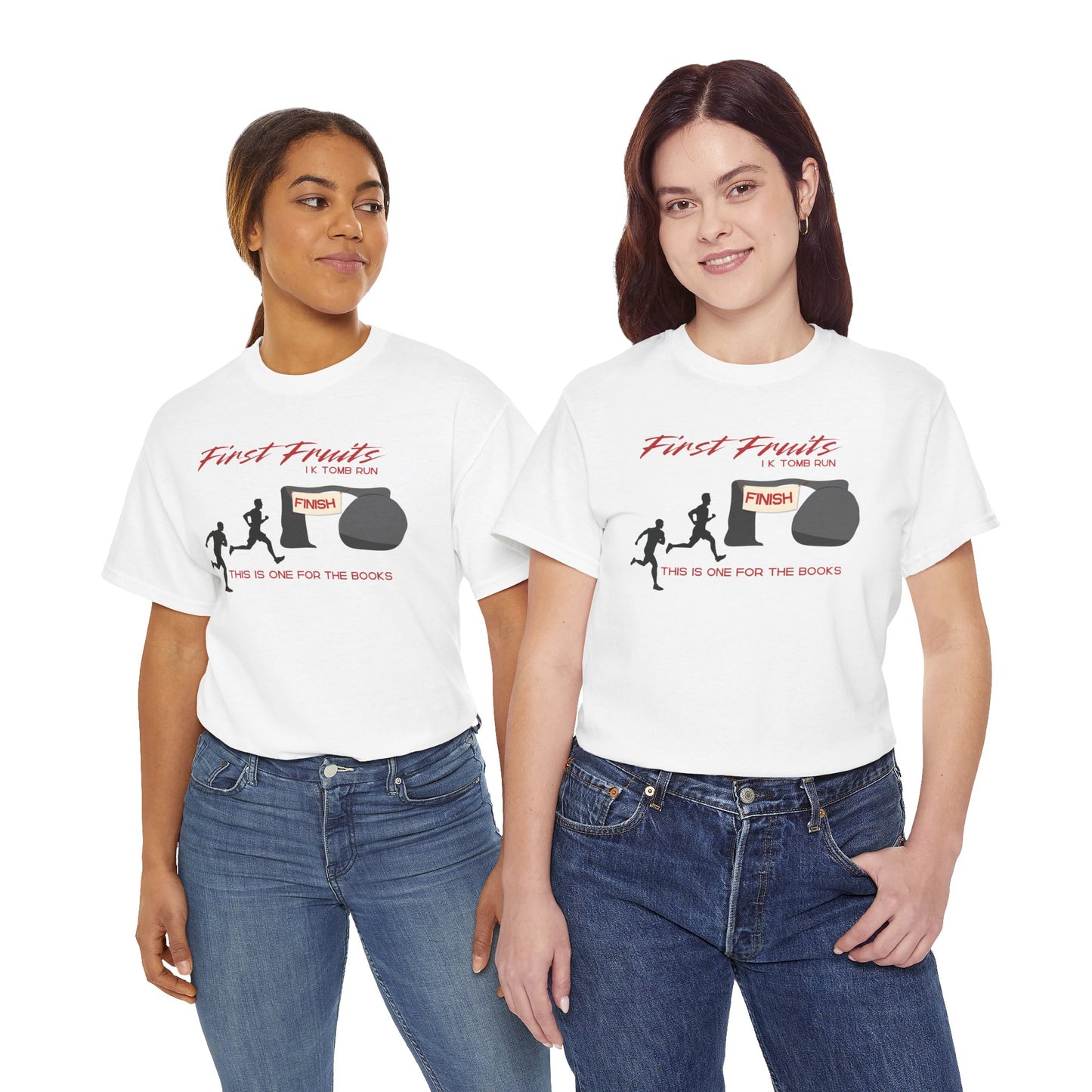 First Fruits 1k Tomb Run Unisex Tee - Funny Biblical Design