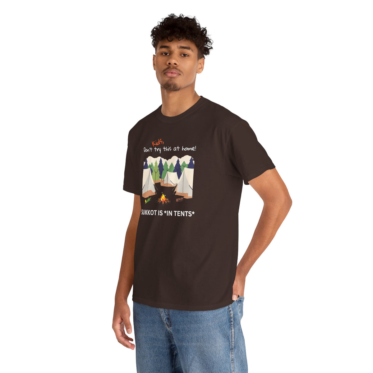 Kids, Don't Try This At Home Sukkot Shirt (dark colors)