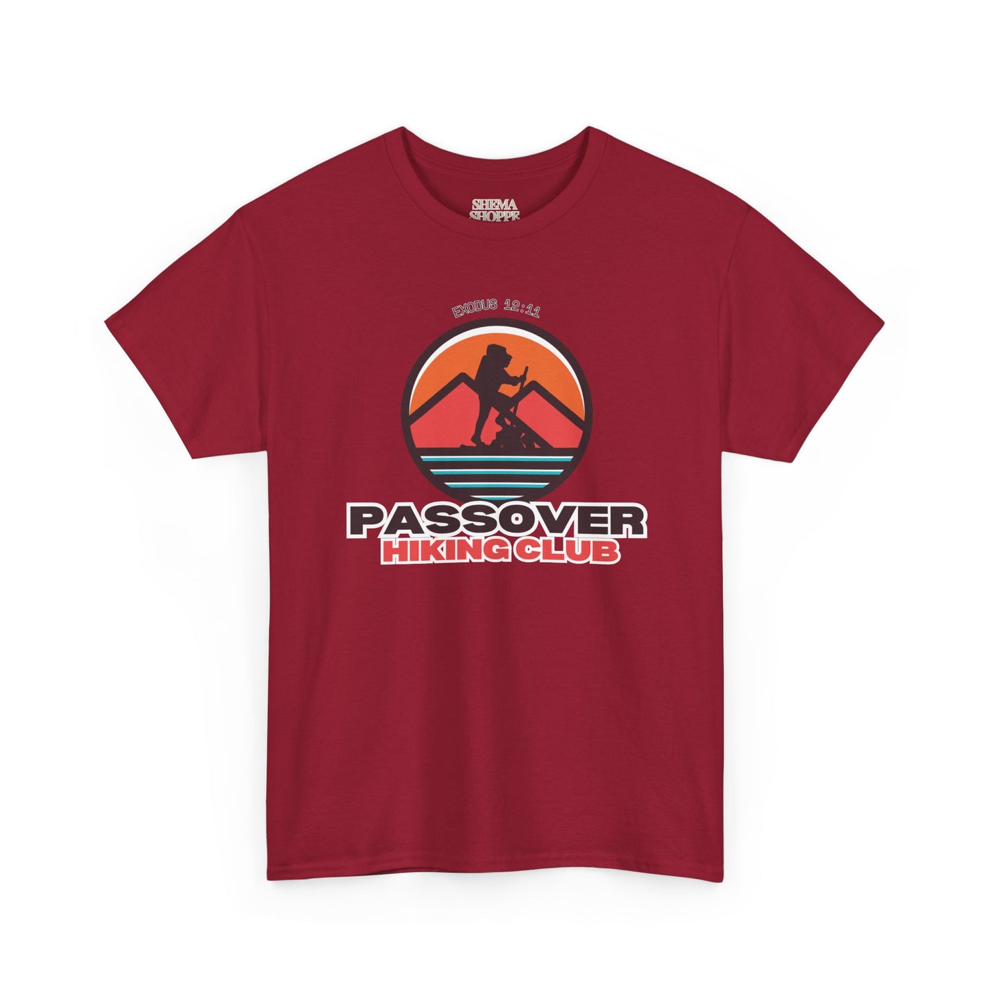 Passover Hiking Club Unisex Tee - Exodus 12:11 T-Shirt Cotton