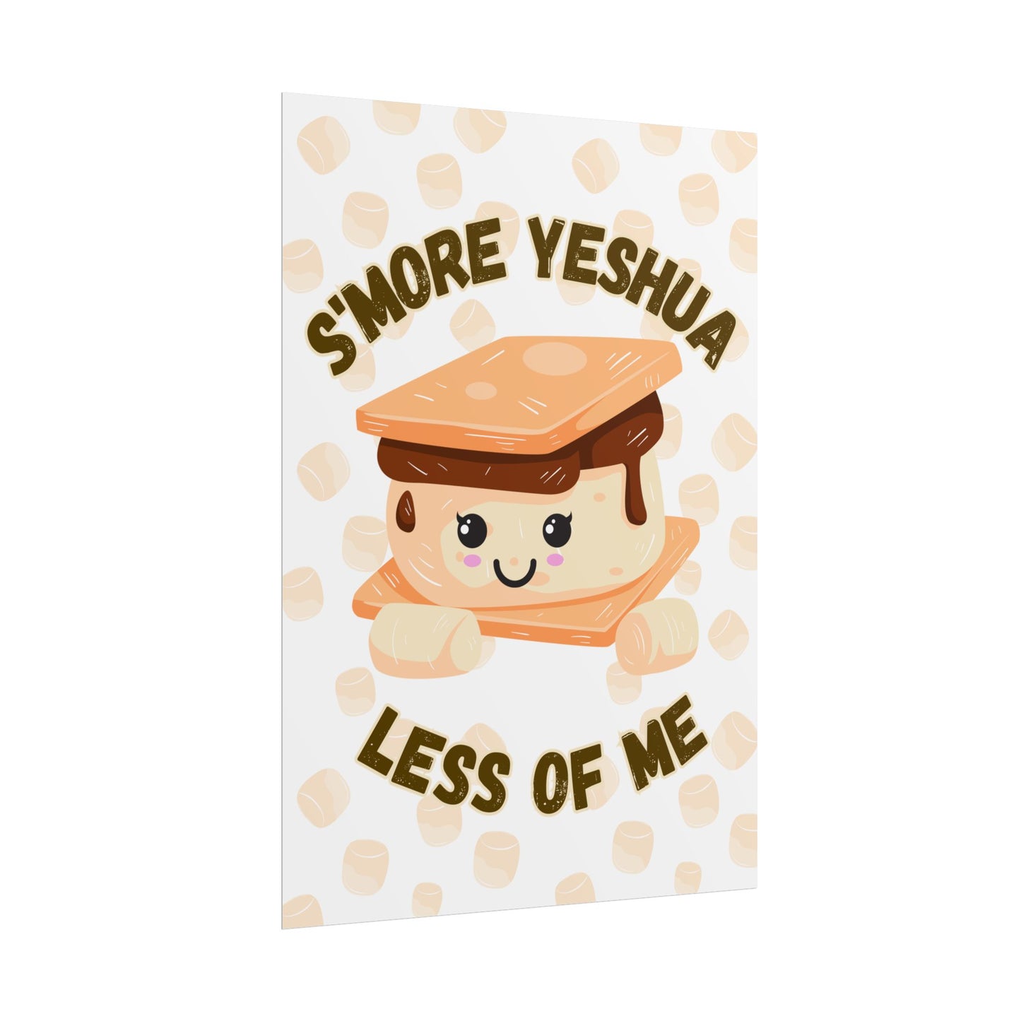 Cute S'more Yeshua Rolled Poster, Whimsical Wall Art, Sweet Kitchen Decor, Playful Gift Idea, Kids Room Wall Art