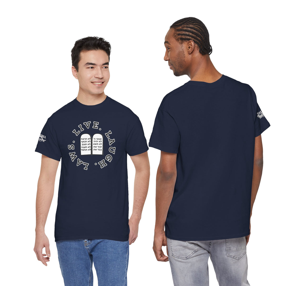 Live Laugh Laws T‑Shirt — Legal Humor Tee with Open Book Graphic