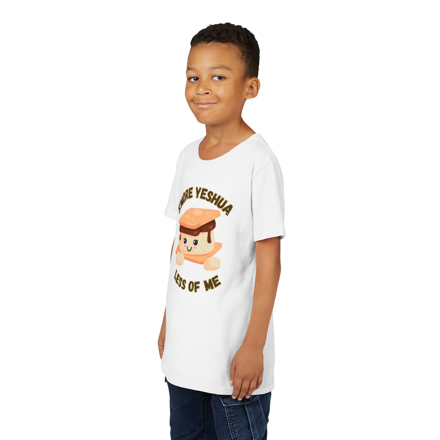 Youth T-Shirt - More Yeshua, Less of Me Shirt Cute S'mores for Sukkot