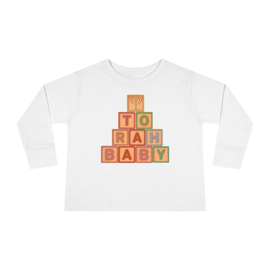 Torah Baby Menorah Blocks- Toddler Long Sleeve Tee