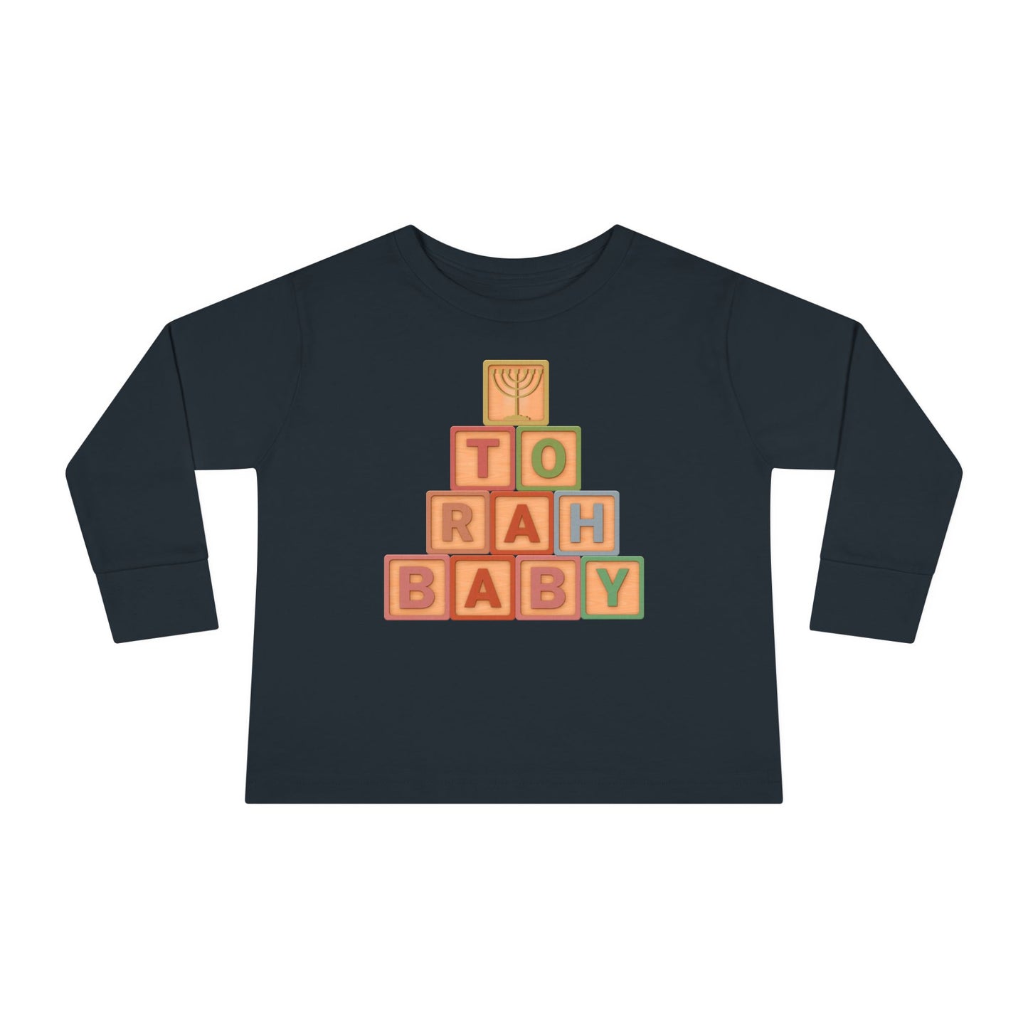 Torah Baby Menorah Blocks- Toddler Long Sleeve Tee