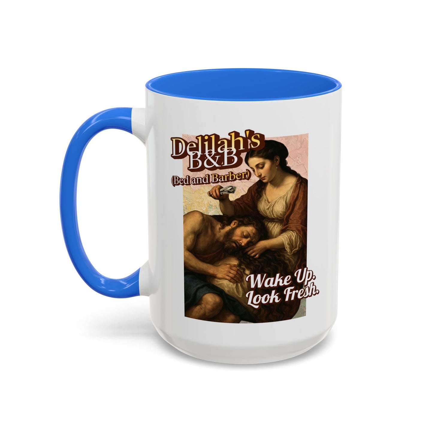 Funny Vintage Sampson Delilah's B&B Coffee Mug Bible Humor