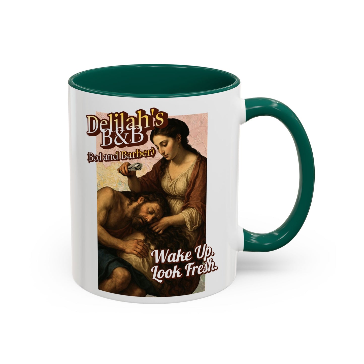 Funny Vintage Sampson Delilah's B&B Coffee Mug Bible Humor