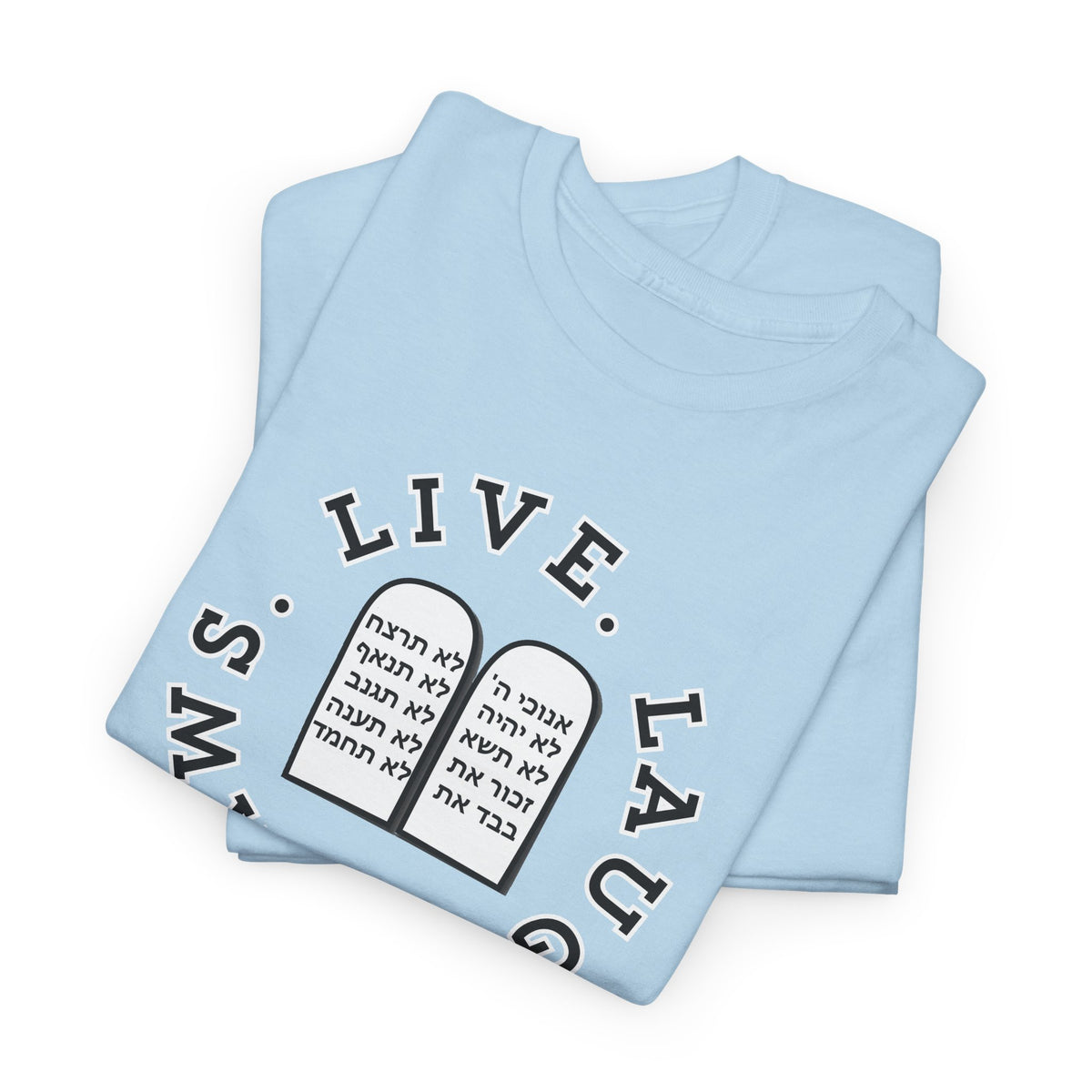 Live Laugh Laws T‑Shirt — Legal Humor Tee with Open Book Graphic