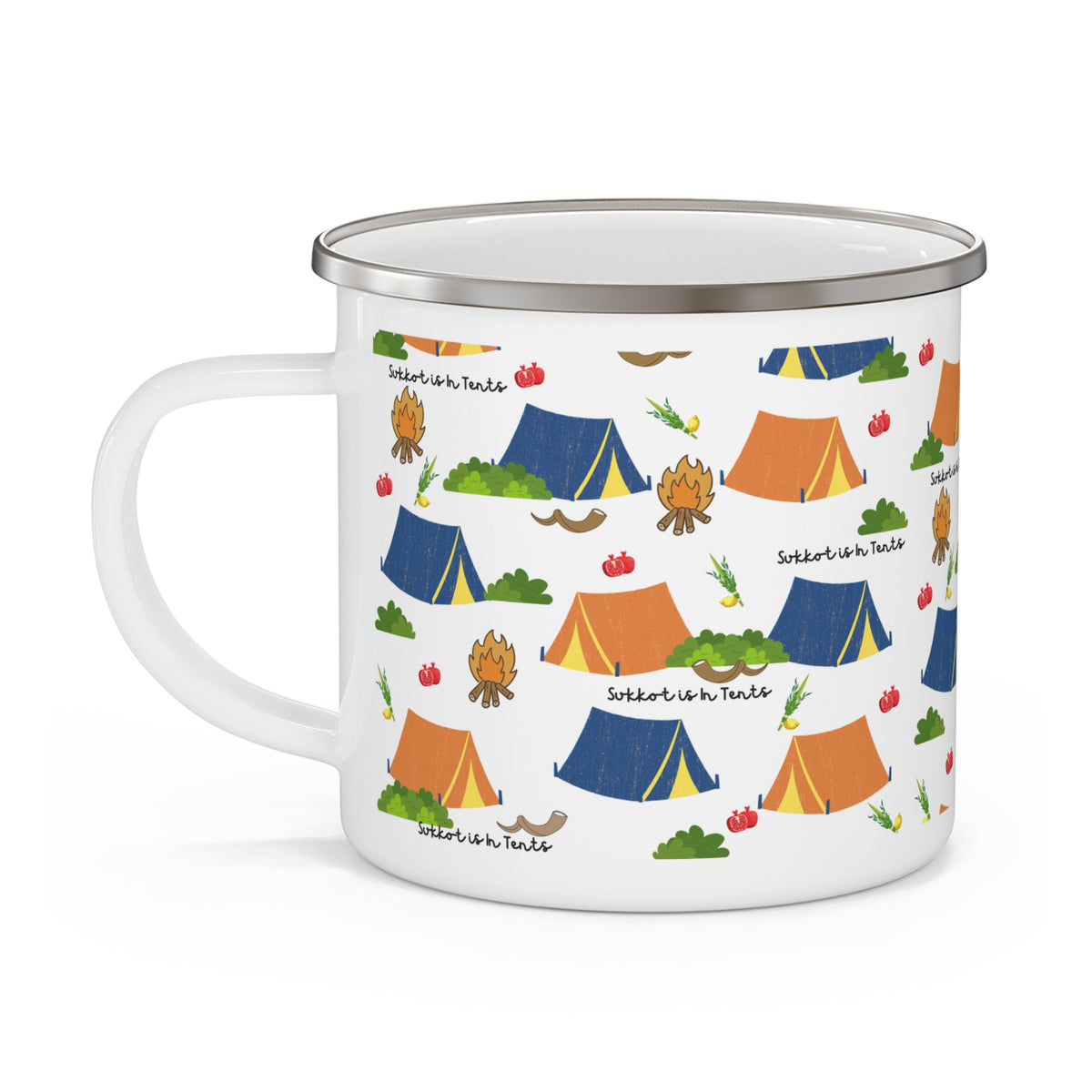 Enamel Sukkot Camping Mug