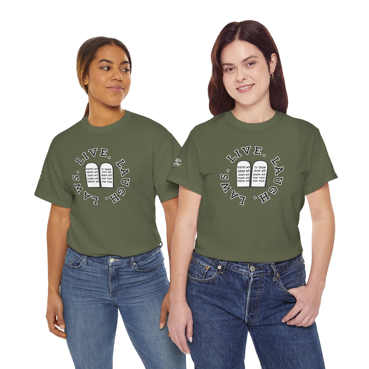 Live Laugh Laws T‑Shirt — Legal Humor Tee with Open Book Graphic