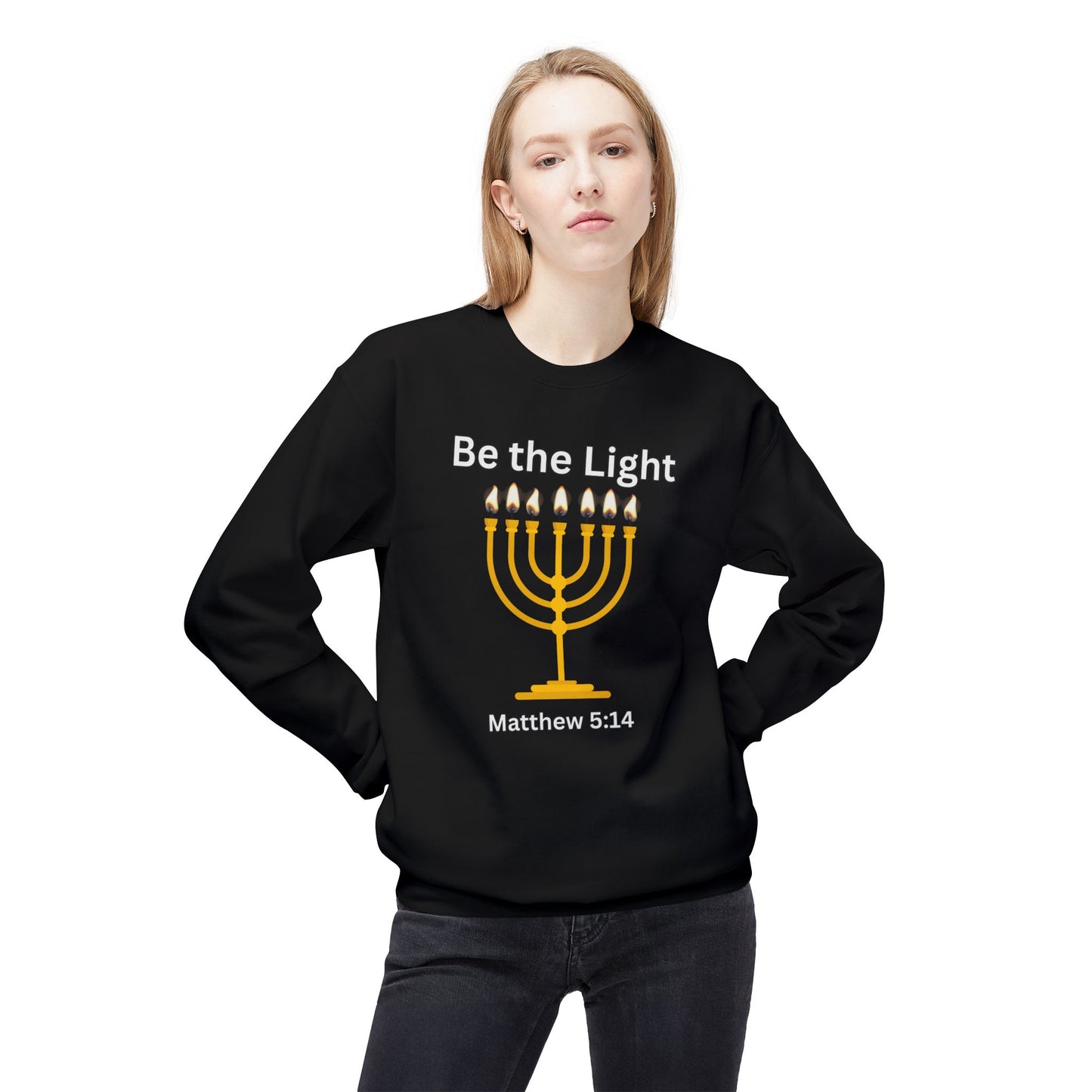 Be The Light Unisex Midweight Softstyle Fleece Crewneck Sweatshirt