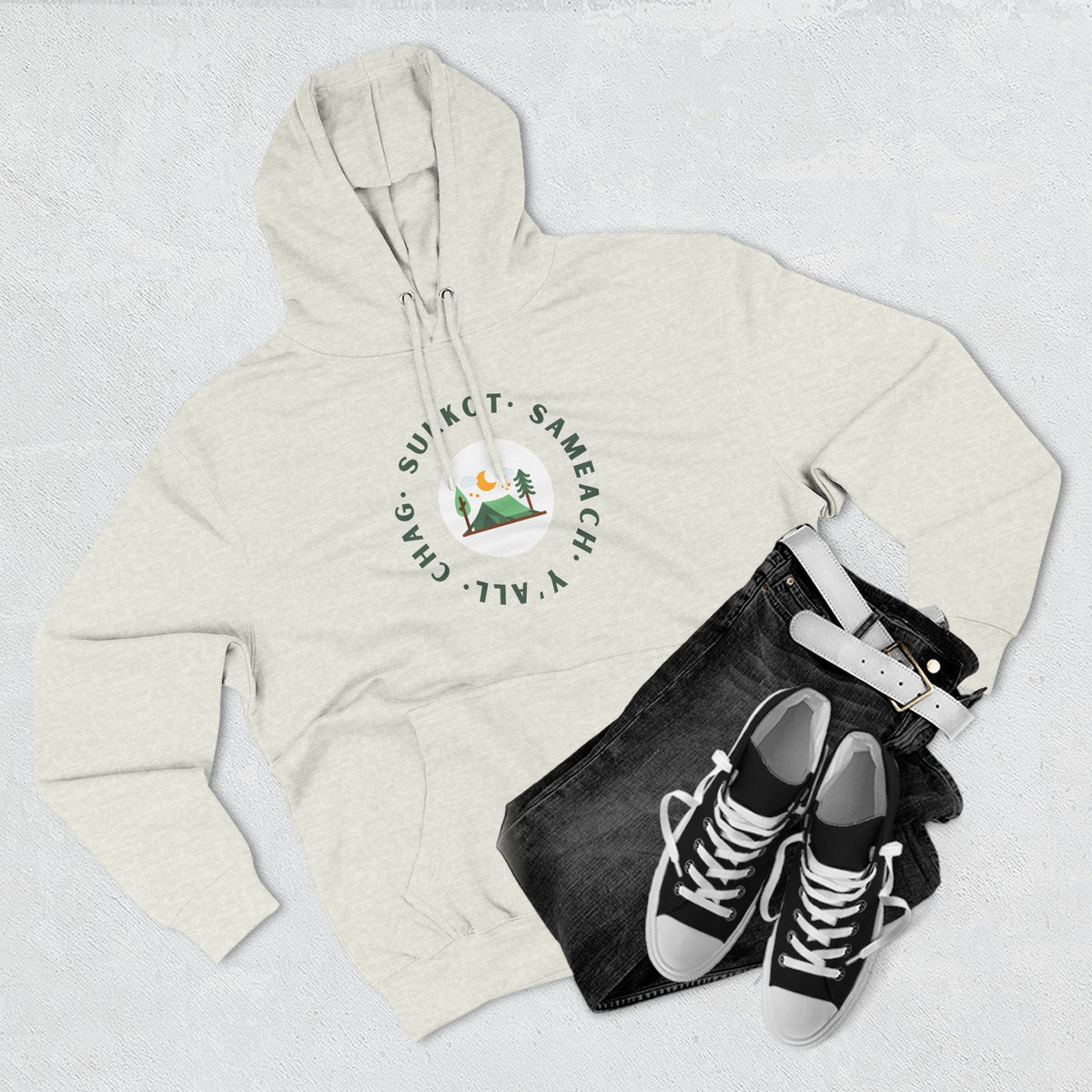 Chag Sukkot Three-Panel Fleece Hoodie